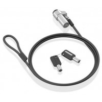 AISENS - CABLE DE SEGURIDAD TIPO NANO CON CERRADURA DE LLAVE PARA ORDENADOR, MONITOR, PORTATIL 1.5M