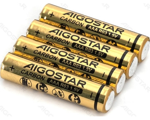 PILA DE CARBONO-ZINC R03 (AAA) 1.5V 4 UDS AIGOSTAR (Espera 4 dias) PILA DE CARBONO-ZINC R03 (AAA) 1.5V 4 UDS AIGOSTAR (Espera 4 dias)
