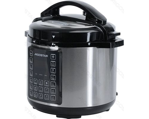 OLLA A PRESION 1000W 6L NEGRO AIGOSTAR (Espera 4 dias) OLLA A PRESION 1000W 6L NEGRO AIGOSTAR (Espera 4 dias)