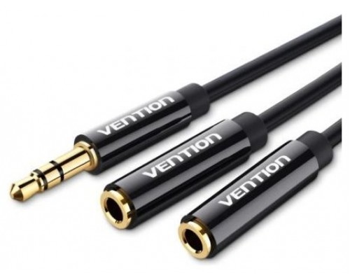 CABLE AUDIO ESTEREO JACK 3.5/M 2xJACK 3.5/H 0.30 M NEGRO VENTION (Espera 4 dias)