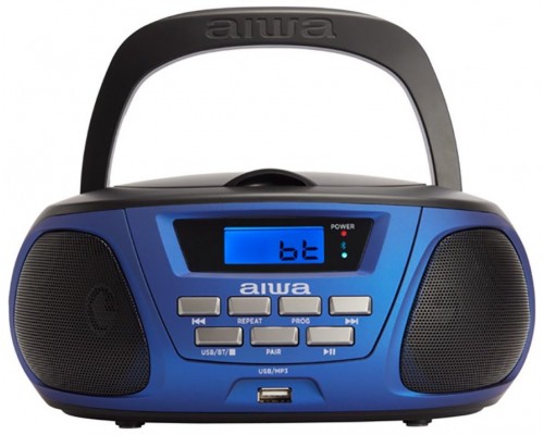 Radio Cd Bluetooth Portable Aiwa Boombox Bbtu-300 Blue