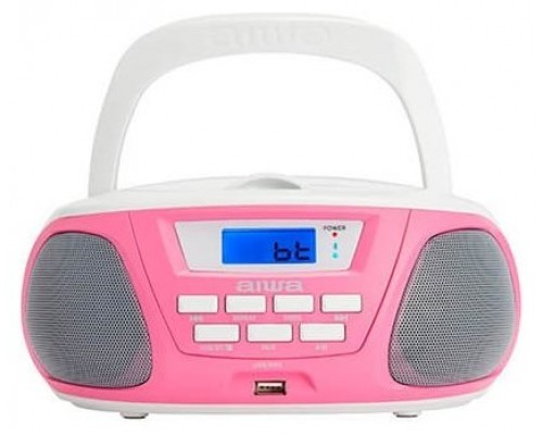 Radio Cd Bluetooth Portable Aiwa Boombox Bbtu-300 Pink