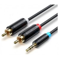 CABLE AUDIO ESTEREO JACK 3.5/M 2xRCA/M 8 M NEGRO VENTION (Espera 4 dias)