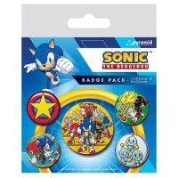 SET DE CHAPAS (5 UNIDADES)  SONIC THE HEDGEHOG (SPEED TEAM) MEDIDAS: 1 X 3,8 CM/ 4 X 2,5CM PYRAMID BP80804 (Espera 4 dias)