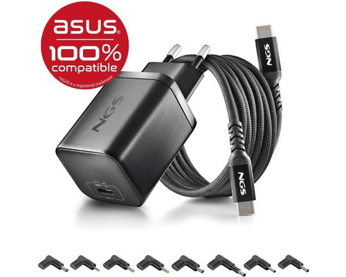 NGS PACK CARGA USBC 65W+CABL 1,5M+5 CLAVIJ ASUS NGS PACK CARGA USBC 65W+CABL 1,5M+5 CLAVIJ ASUS