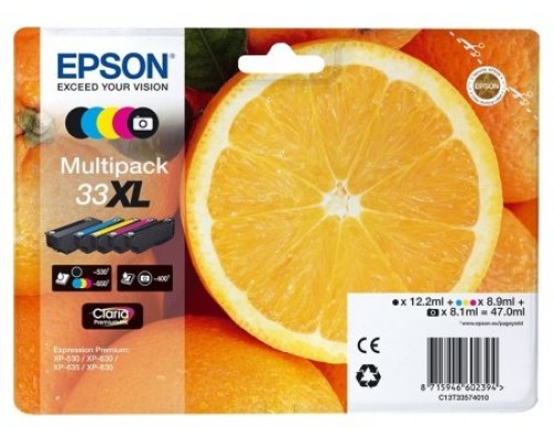 EPSON Expression Home XP-530/XP630/XP830 Cartucho Multipack 5 colores 33XL