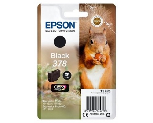 EPSON Singlepack Black 378 Claria Photo HD Ink con RF