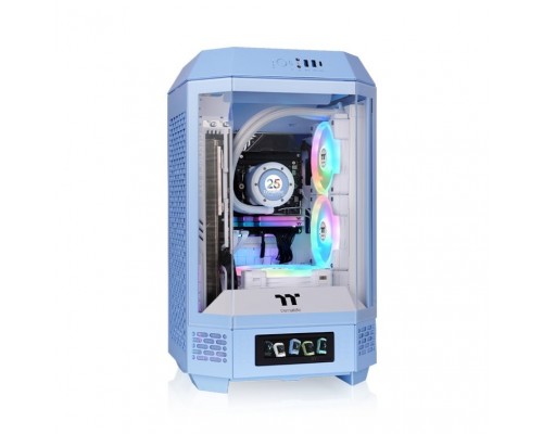 CAJA GAMING THERMALTAKE MINI-ITX TOWER 250 2XVENT 120MM SNFUENTE AZUL HYDRANGEA