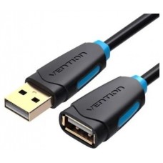 CABLE ALARGADOR USB 2.0 M/H CONECTOR DORADO 5 M NEGRO VENTION (Espera 4 dias)