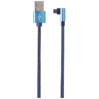 CABLE USB 2.0 A/M-MICRO USB B/M ACODADO 1.8M AZUL JEANS CABLEXPERT (Espera 4 dias)