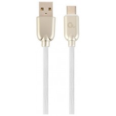 CABLE DE CARGA Y DATOS GEMBIRD USB TIPO C DE CAUCHO PREMIUM, 2M, BLANCO