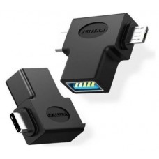 ADAPTADOR 3.0 USB-C/M A MICRO USB-A/M NEGRO VENTION (Espera 4 dias)