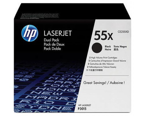 HP Laserjet P3011/P3015/M521 Toner Negro, 12.500 Paginas (Pack 2)