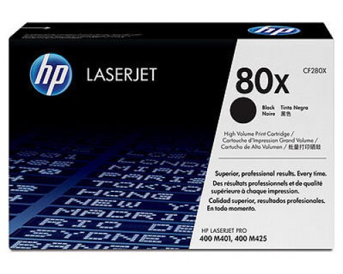 HP Toner Negro Laserjet PRO M 401/425DN CF280X 6.900 Pag.