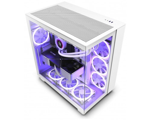 CAJA ATX SEMITORRE NZXT H9 FLOW BLANCO CRISTAL 