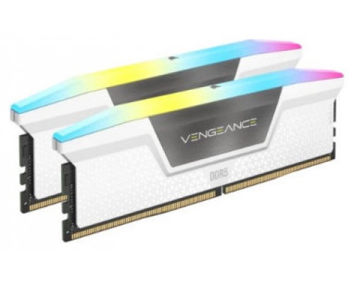 MEMORIA CORSAIR DDR5 32GB 2X16GB PC6400 VENGEANCE RGB BLANCA CMH32GX5M2B6400Z36W (Espera 4 dias)