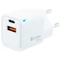 CARGADOR USB PARED COOLBOX GAN 20W USB-C/USB-A QC3.0 (Espera 4 dias)