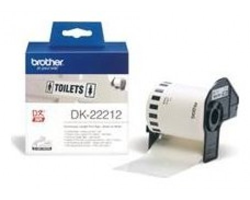 BROTHER Rollo de Cinta de Pelicula Plastica Continua Blanca de 62mm x 15,24m