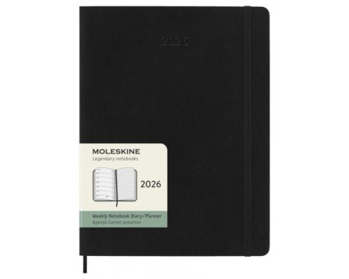 AGENDA 2026 TAPA BLANDA 12 MESES SEMANAL XL (19 X 25 CM) NEGRA MOLESKINE DSB12WN4Y26 (Espera 4 dias)