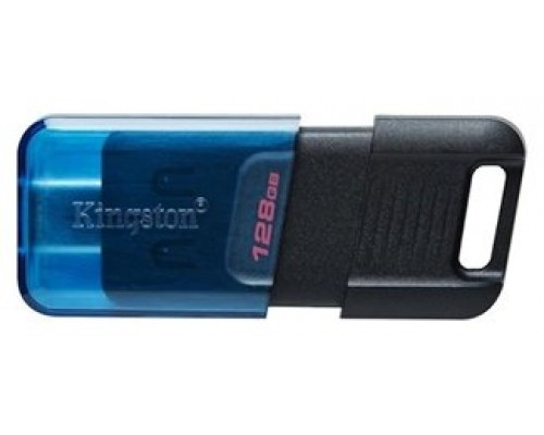 Kingston Technology DataTraveler 80 unidad flash USB 128 GB USB Tipo C 3.2 Gen 1 (3.1 Gen 1) Negro, Azul (Espera 4 dias)