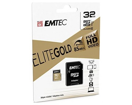 Memoria Sd Micro 32gb Emtec Elite Gold 85mb/s Sd +