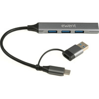 EWENT HUB USB-A-C 5Gbps 3puertos 3.1 USB A alum EWENT HUB USB-A-C 5Gbps 3puertos 3.1 USB A alum