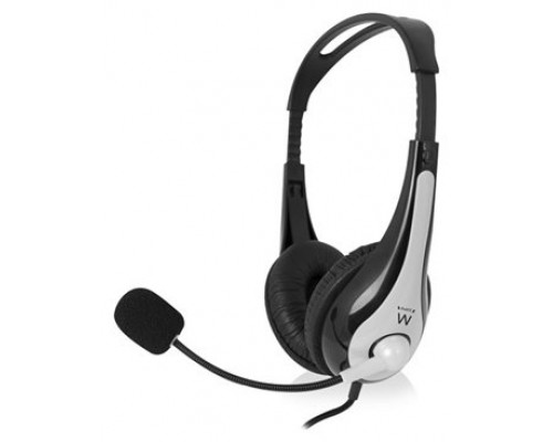 Ewent EW3562 auricular y casco Auriculares Diadema Negro, Plata (Espera 4 dias)