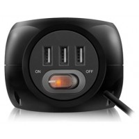 EWENT EW3938 Regleta Cubo 3 tomas Shucko + 3 USB