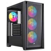 CAJA ATX SEMITORRE EINAREX P600 RGB 4 FANS NEGRA