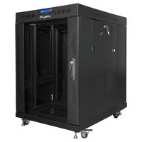 ARMARIO LANBERG RACK 19" 15U 600X800 FLAT PACK NEGRO PUERTA CRISTAL CON LCD