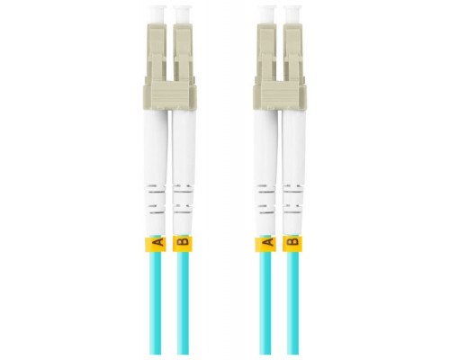 CABLE DE FIBRAOPTICA LANBERG 1M MULTI LC/UPC-LC/UPC DUPLEX OM3 50/125 LSZH  AZUL