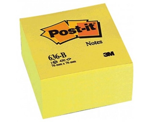 CUBO 450 HOJAS NOTAS ADHESIVAS 76X76MM CANARY YELLOW 636-B POST-IT 7100172238 (Espera 4 dias)