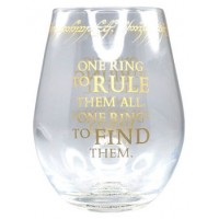 VASO DE VIDRIO INSCRIPCIÓN DEL ANILLO ÚNICO 610ML HALF MOON BAY GL01LOTR03 (Espera 4 dias)