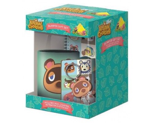 SET DE REGALO TAZA, CUADERNO, LLAVERO Y POSAVASOS ANIMAL CROSSING NEW HORIZON FACES PYRAMID GP85812 (Espera 4 dias)