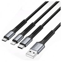 CABLE USB-A A USB-C - LIGHTNING/M - MICROUSB/M 1.2 M NEGRO VENTION (Espera 4 dias)