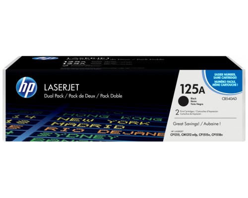 TONER HP CB540AD Nº125A PACK X2 NEGRO 4.400PAG (Espera 4 dias)