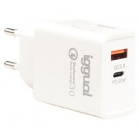 iggual Cargador doble USB QC3.0 + tipo C PD 20W