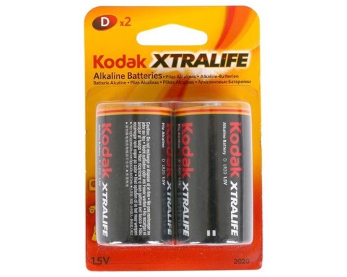 Pila Kodak Alcalina Xtralife D Lr20 Blister*2