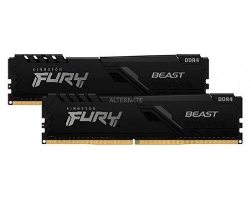 DDR4 KINGSTON 2X16GB 3600 FURY BEAST NEGRO