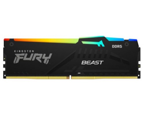 MEMORIA KINGSTON FURY BEAST RGB DDR5 16GB KIT2 4800MT/S  CL3 (Espera 4 dias)