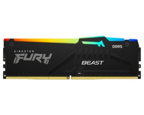 MEMORIA KINGSTON FURY BEAST RGB DDR5 16GB 5200MHZ  CL40  KF5 (Espera 4 dias)