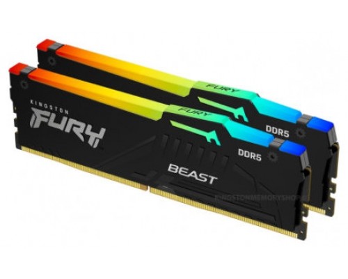 MEMORIA KINGSTON FURY BEAST RGB DDR5 32GB KIT2 5200MHZ  CL40 (Espera 4 dias)