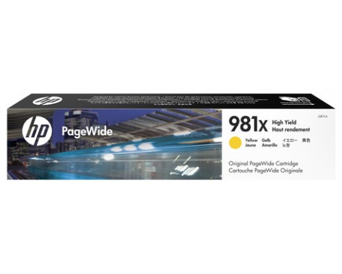 HP Cartucho original PageWide 981Y cian de alto rendimiento (Espera 4 dias)