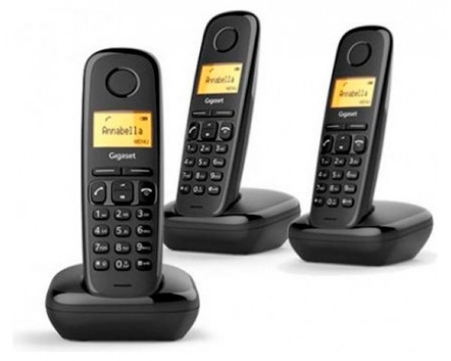 Gigaset A170 Trio Teléfono DECT/analógico Negro Identificador de llamadas (Espera 4 dias)