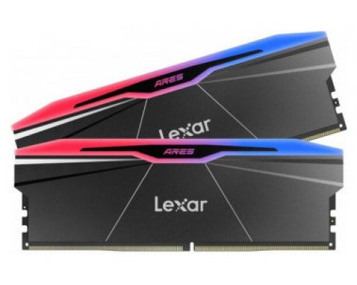 LEXAR MEMORIA ARES 2.0 DDR5 6000 CL30 1.35V MEMORY WITH HEATSINK AND RGB LIGHTING,DUAL PACK, BLACK COLOR (Espera 4 dias)