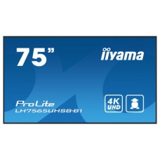iiyama LH7565UHSB-B1 pantalla de señalización Diseño de quiosco 189,2 cm (74.5") LED Wifi 800 cd / m² 4K Ultra HD Negro Procesador incorporado Android 11 24/7 (Espera 4 dias)