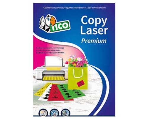 CAJA 70 HOJAS ETIQUETAS NARANJA FLUORESCENTE CON MÁRGENES-LÁSER/INYECCIÓN DE TINTA/FOTOCOPIADORAS-70X36 MM TICO LP4FA-7036 (Espera 4 dias)