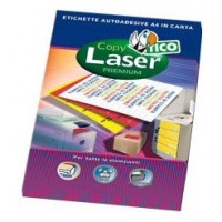 CAJA 70 HOJAS ETIQUETAS AMARILLO FLUORESCENTE CON MÁRGENES-LÁSER/INYECCIÓN DE TINTA/FOTOCOPIADORAS-70X36 MM TICO LP4FG-7036 (Espera 4 dias)