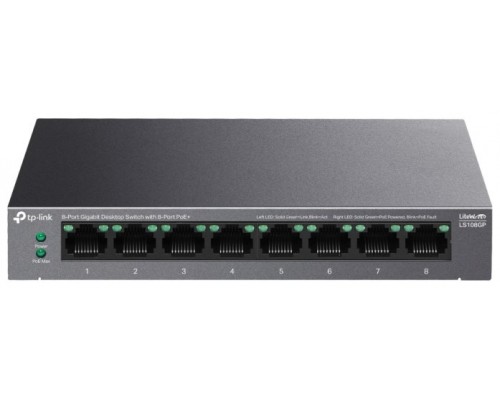 SWITCH TP-LINK LS108GP 8 PUERTOS GIGABIT DESKTOP POE+