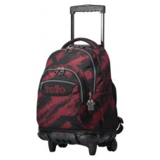 MOCHILA ESCOLAR CON RUEDAS TIZA ROJA - RENGLONES TOTTO MA03ECO006-2310P-5C5 (Espera 4 dias)